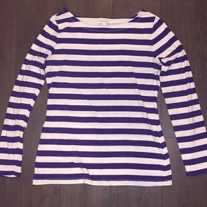 Purple & White Stripes Banana Republic